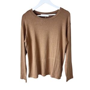 Sonnet James A Play Dress Long Sleeve Shirt Top Sz M Textured‎ Brown NEW